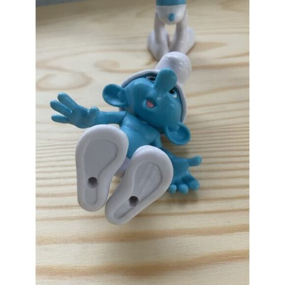 Vintage Peyo Jakks Smurfs Figures Papa Grouchy Happy Smurf Cake Toppers - Picture 5 of 6